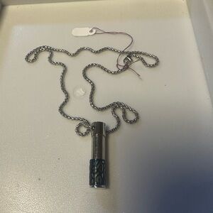 Silver and Black Pendant Necklace